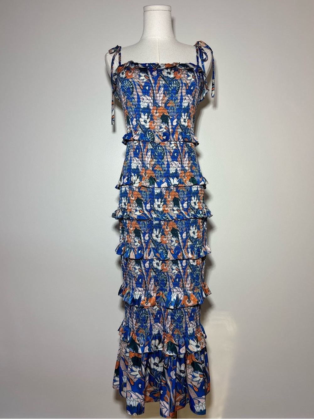 Gianni Bini Floral Smocked Tiered Maxi Dress